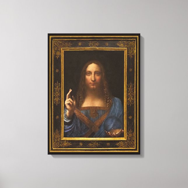 Salvator Mundi 1500 Leonardo da Vinci Canvas Print Leinwanddruck (Vorderseite)