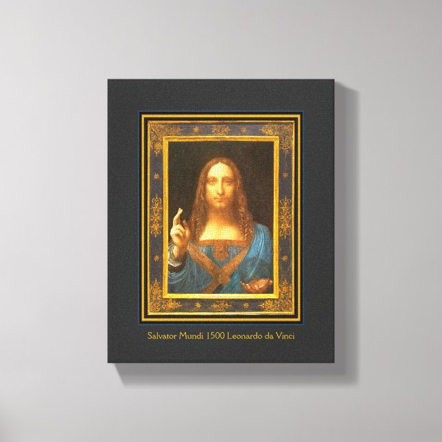 Salvator Mundi 1500 Leonardo da Vinci Leinwanddruck (Vorderseite)