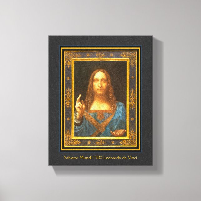 Salvator Mundi 1500 Leonardo da Vinci Leinwanddruck (Vorderseite)