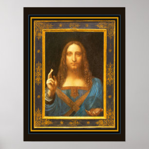 Salvator Mundi c 1500 Leonardo da Vinci Kunst Poster