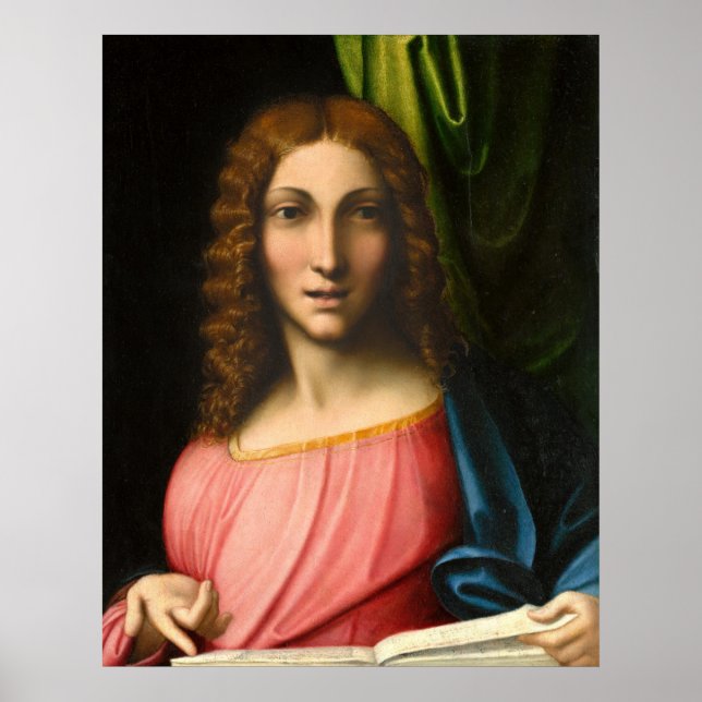 Salvator Mundi - Correggio Kunstgedicht Poster (Vorne)