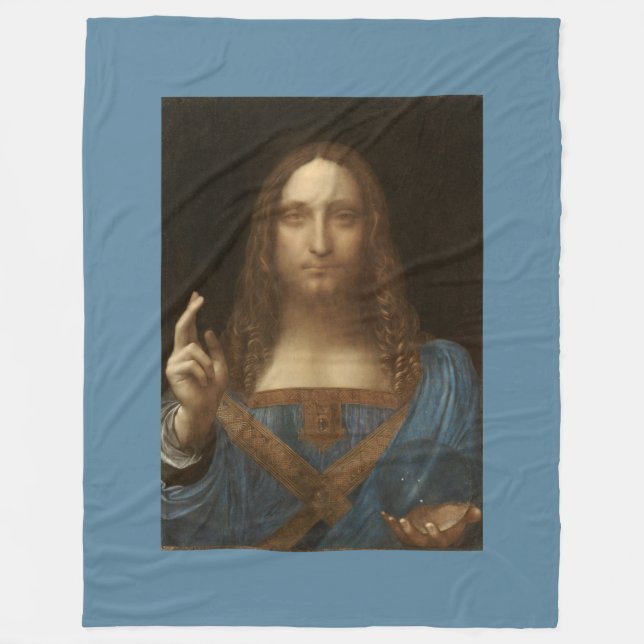 Salvator Mundi durch Leonardo da Vinci circa 1500 Fleecedecke (Vorderseite)