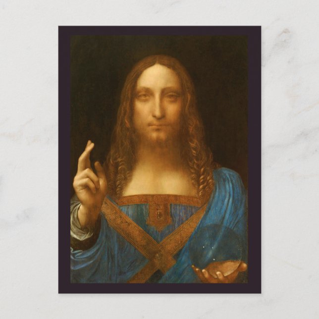 SALVATOR MUNDI FINE ART DRUCKEN POSTKARTE (Vorderseite)