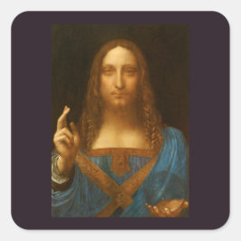 SALVATOR MUNDI FINE ART DRUCKEN QUADRATISCHER AUFKLEBER