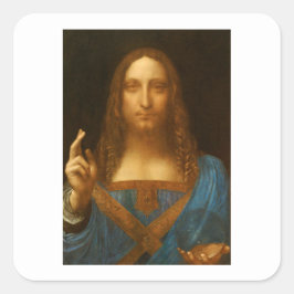 SALVATOR MUNDI FINE ART DRUCKEN QUADRATISCHER AUFKLEBER