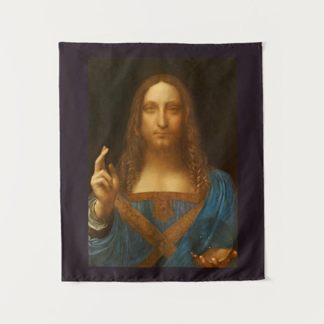 SALVATOR MUNDI FINE ART DRUCKEN WANDTEPPICH (Vorderseite)