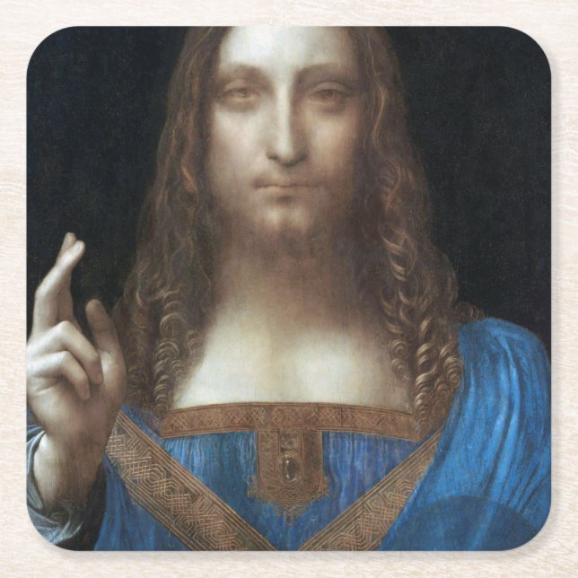 Salvator Mundi, Jesus Christus, Leonardo da Vinci Rechteckiger Pappuntersetzer (Vorderseite)