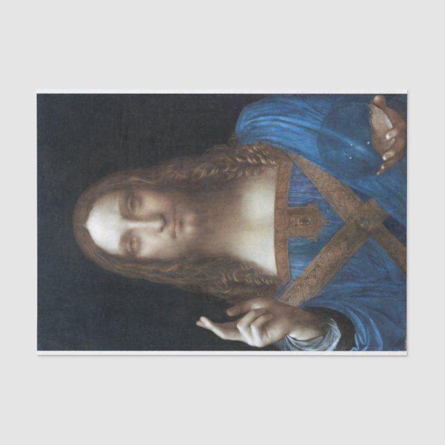 Salvator Mundi, Jesus Christus, Leonardo da Vinci Seidenpapier (Vorderseite)