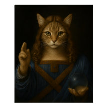 Salvator Mundi Katze Renaissance Parodie Kunst