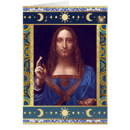 Salvator Mundi par Leonardo da Vinci Carte de Noël