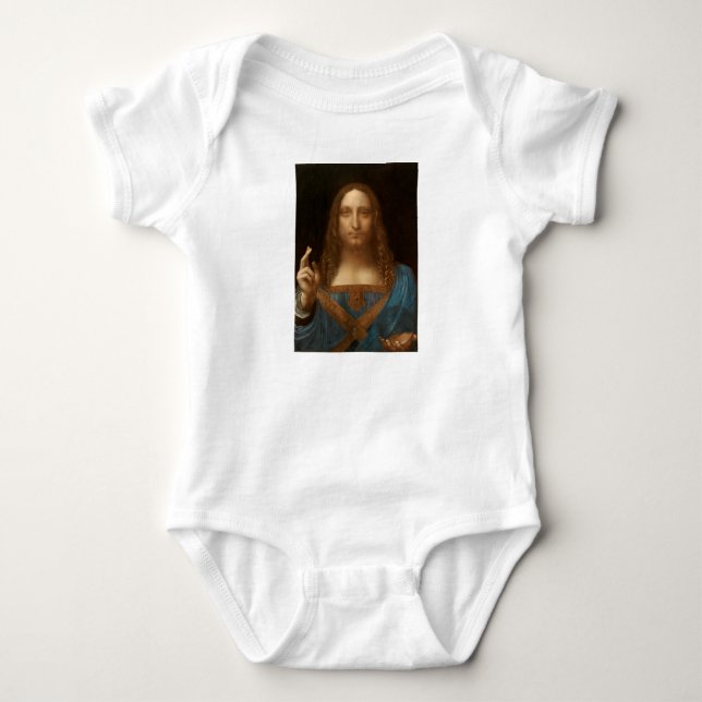 Salvator Mundi (Retter der Welt) (da Vinci) Baby Strampler (Vorderseite)