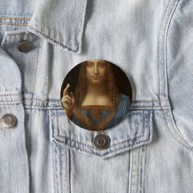 Salvator Mundi (Retter der Welt) (da Vinci) Button (Beispiel)