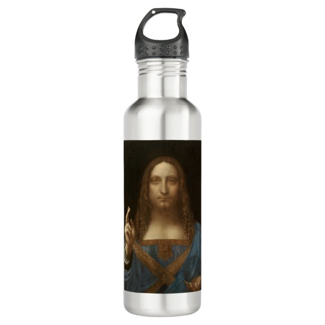Salvator Mundi (Retter der Welt) (da Vinci) Edelstahlflasche (Vorderseite)