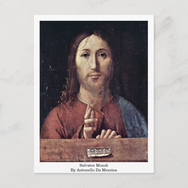Salvator Mundi von Antonello Da Messina Postkarte (Vorderseite)