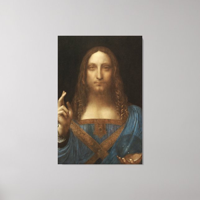 Salvator Mundi von Leonardo da Vinci Leinwanddruck (Vorderseite)