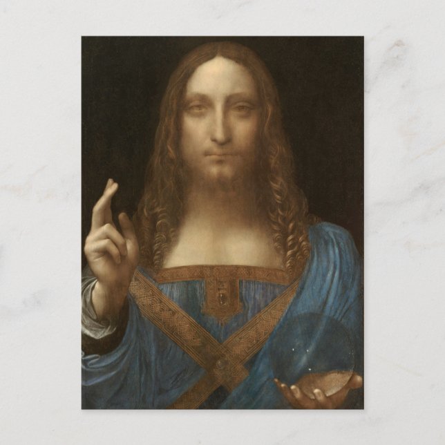 Salvator Mundi (von Leonardo da Vinci) Postkarte (Vorderseite)
