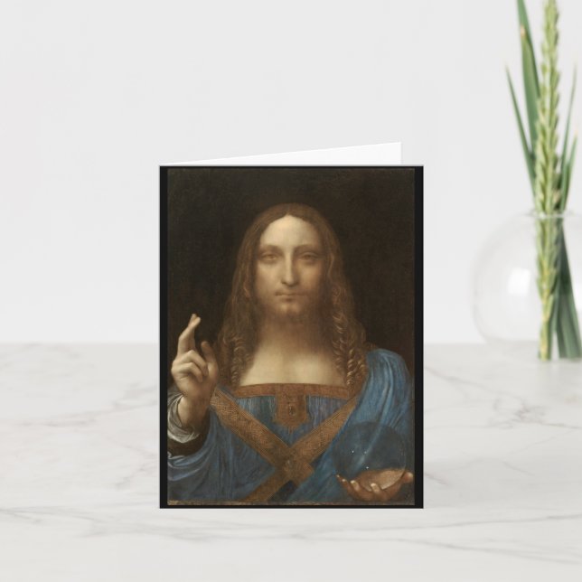 Salvator Mundi von Leonardo da Vinci um 1500 Karte (Vorderseite)