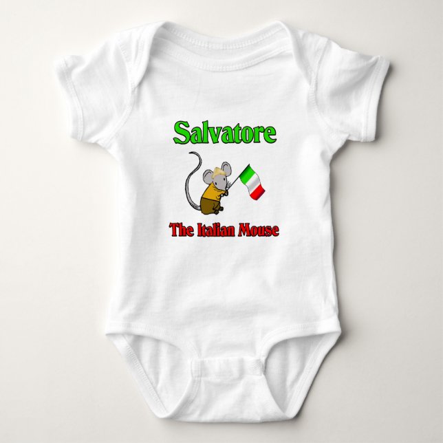 Salvatore die italienische Maus Baby Strampler (Vorderseite)