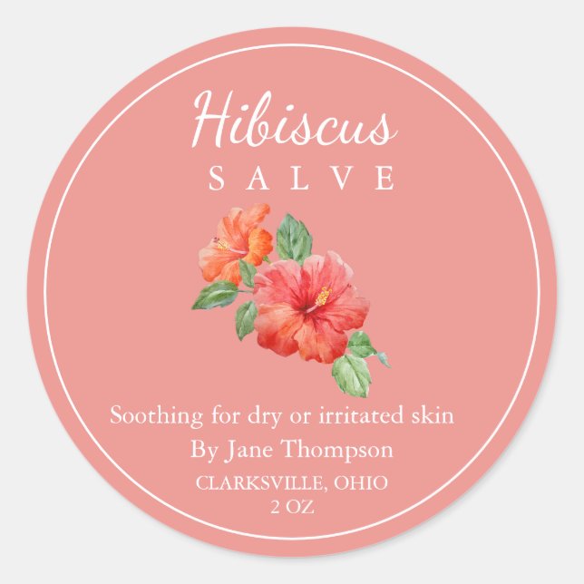 Salve d'Hibiscus / Étiquette de baume (Devant)