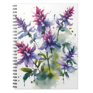 Salvia - Aquarellblumen Notizbuch Notizblock