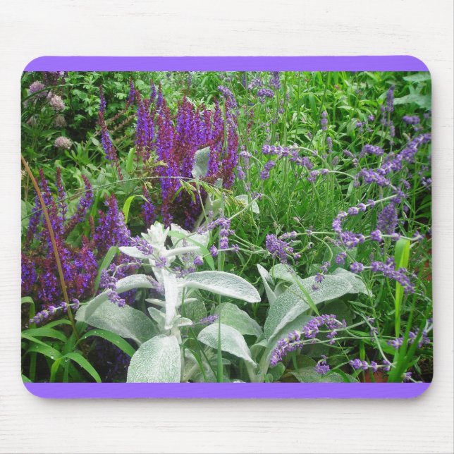 Salvia, Lavendel, Lamm-Ohr. Mousepad (Vorne)