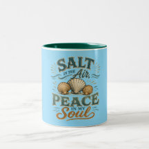 Salz in der Luft Muschel Teal Kaffeetasse