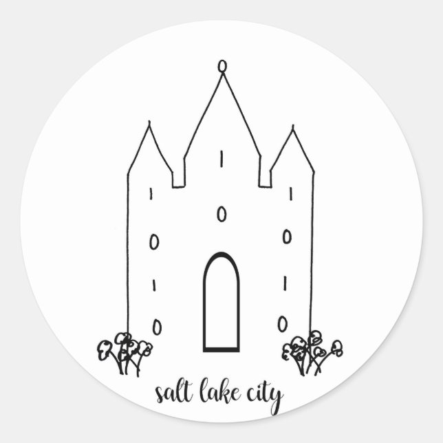 Salz Lake City utah Tempel einfach modern Runder Aufkleber (Vorderseite)
