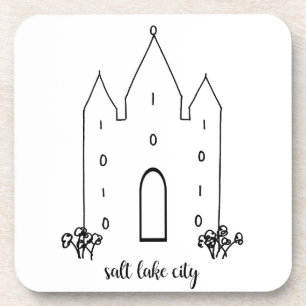 Salz Lake City utah Tempel einfach modern Untersetzer