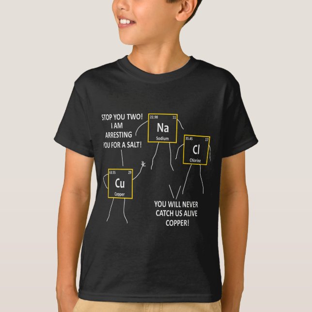 Salz NaCl und Kupfer regelmäßig Tabelle Polizei Pu T-Shirt (Vorderseite)