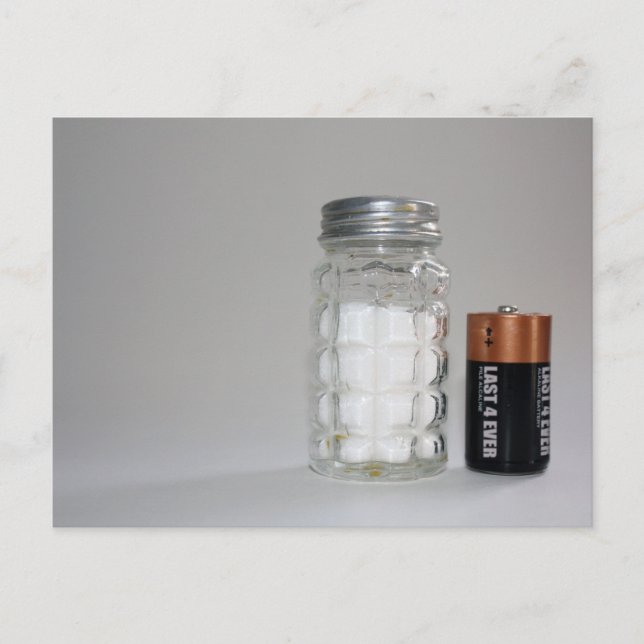 Salz und Batterie Postkarte (Vorderseite)