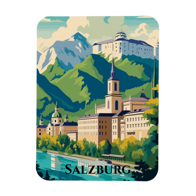 Salzbourg Autriche Carte postale Magnet de voyage (Vertical)