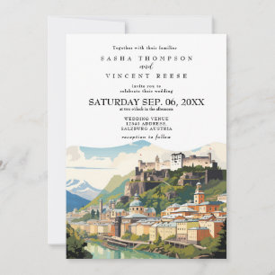 Salzbourg Autriche Faire-part de mariage Retro