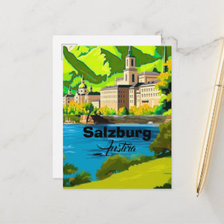 Salzburg Austria Travel Postcard Art, Austria Trav Ankündigungspostkarte