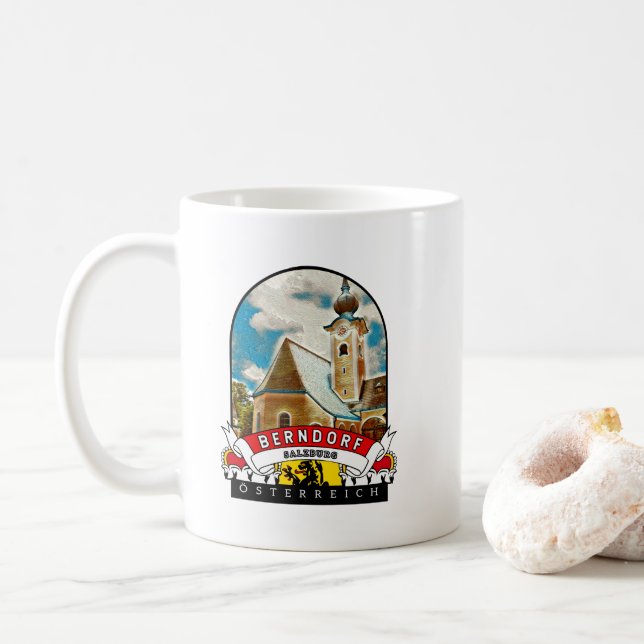 Salzburg Berndorf Österreich Souvenir Kaffeetasse (Mit Donut)