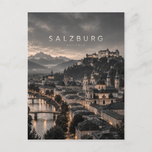 Salzburg Kinematografische Monochrome Stadt Kunst Postkarte