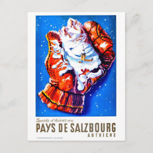 Salzburg, Österreich, ein Dorf in einem Winterhand Postkarte