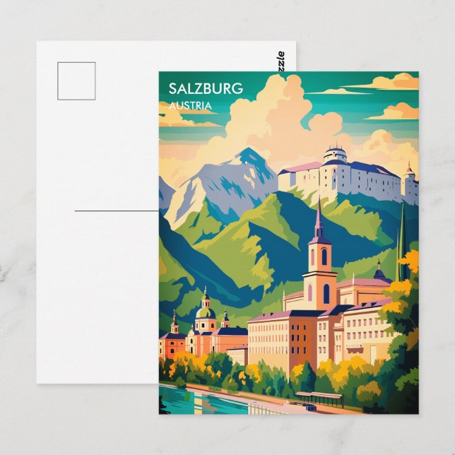 Salzburg Österreich Reisen Postkarte (Vorne/Hinten)
