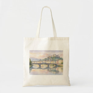 Salzburg Österreich Schlosshügel Brücke Fluss Skiz Tragetasche