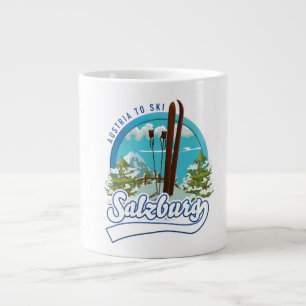 Salzburg Österreich Skilogo. Jumbo-Tasse
