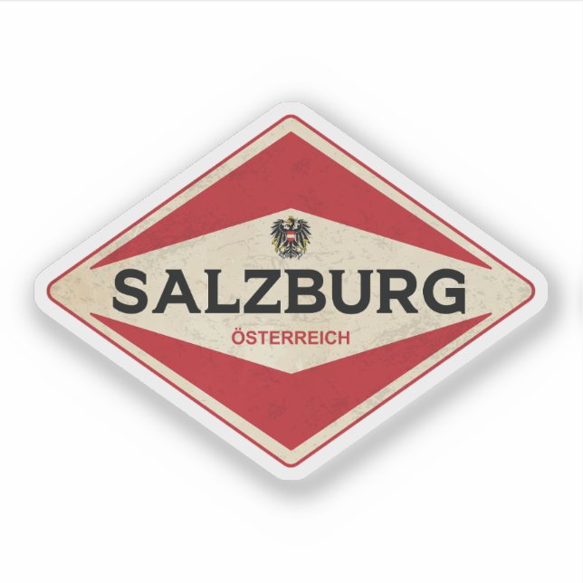 Salzburg - Österreich Vintag Aufkleber (Vorderseite)