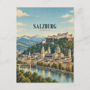 Salzburg Österreich Vintage Reise Kunst Postkarte