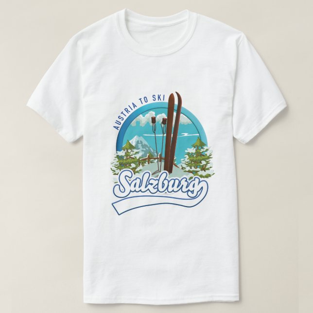 Salzburg Österreich zum Ski-Logo. T-Shirt (Design vorne)