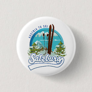 Salzburg Österreich zum Skifahren Logo. Button