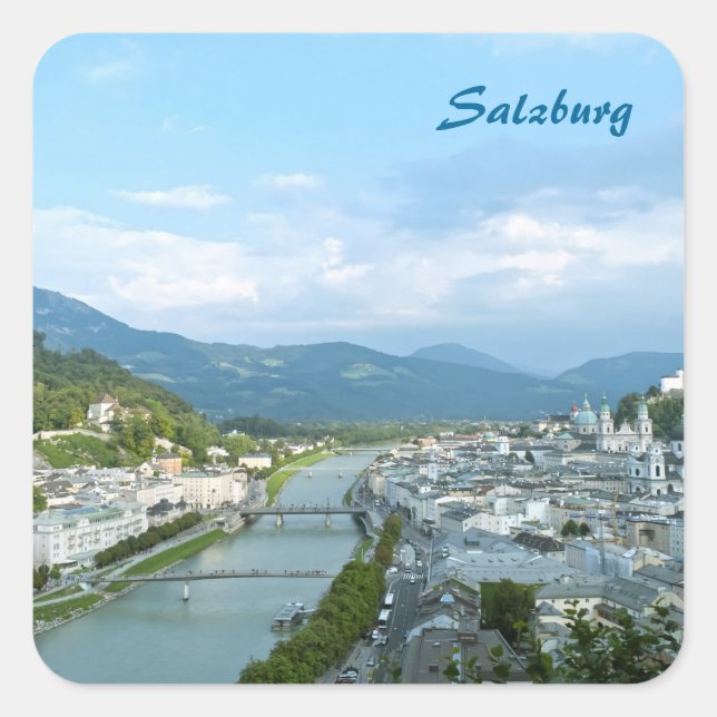 Salzburg Quadratischer Aufkleber (Vorderseite)