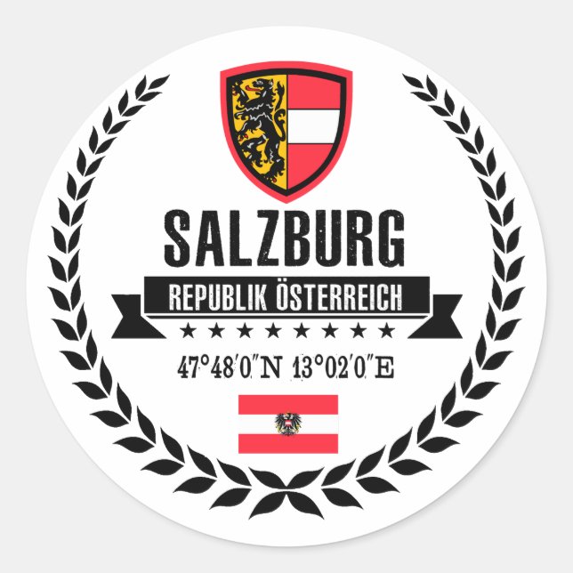 Salzburg Runder Aufkleber (Vorderseite)