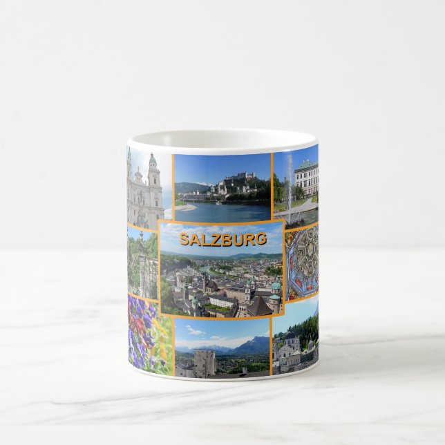 Salzburg Stadt Österreich FotoCollage Kaffeetasse (Mittel)