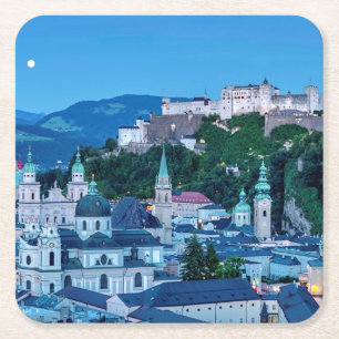 Salzburg-Stadt, Österreich Rechteckiger Pappuntersetzer