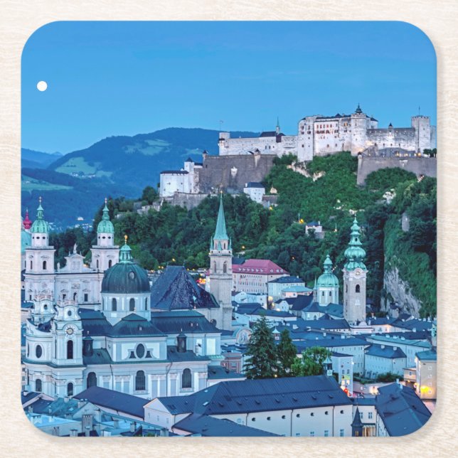 Salzburg-Stadt, Österreich Rechteckiger Pappuntersetzer (Vorderseite)