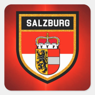 Salzburger Flagge Quadratischer Aufkleber