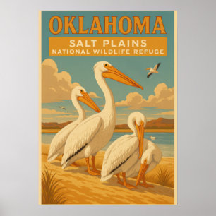 Salzebene von Oklahoma, Nationalreservat für wild  Poster
